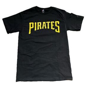 Vintage Pittsburgh Pirates Black Majestic Short Sleeve T- Shirt Mens Size Medium